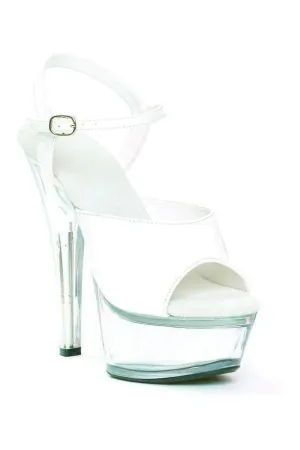 601-JULIET-C Platform Sandal  | White Patent
