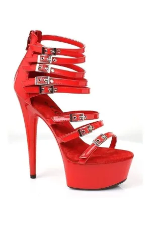 609-NEVE Platform Sandal  | Red Patent