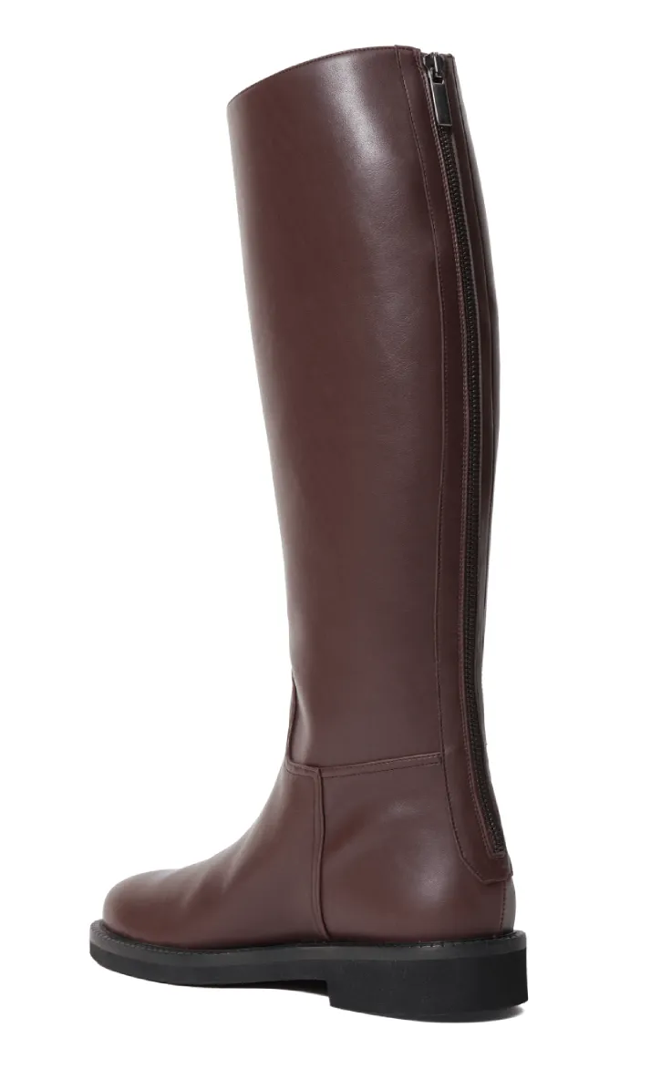 Ada Vegan Leather Knee High Boots | Brown
