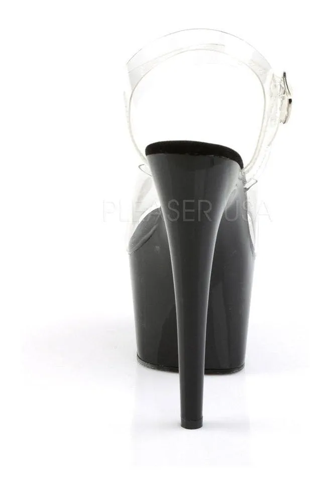 ADORE-708 Platform Sandal  | Black Vinyl