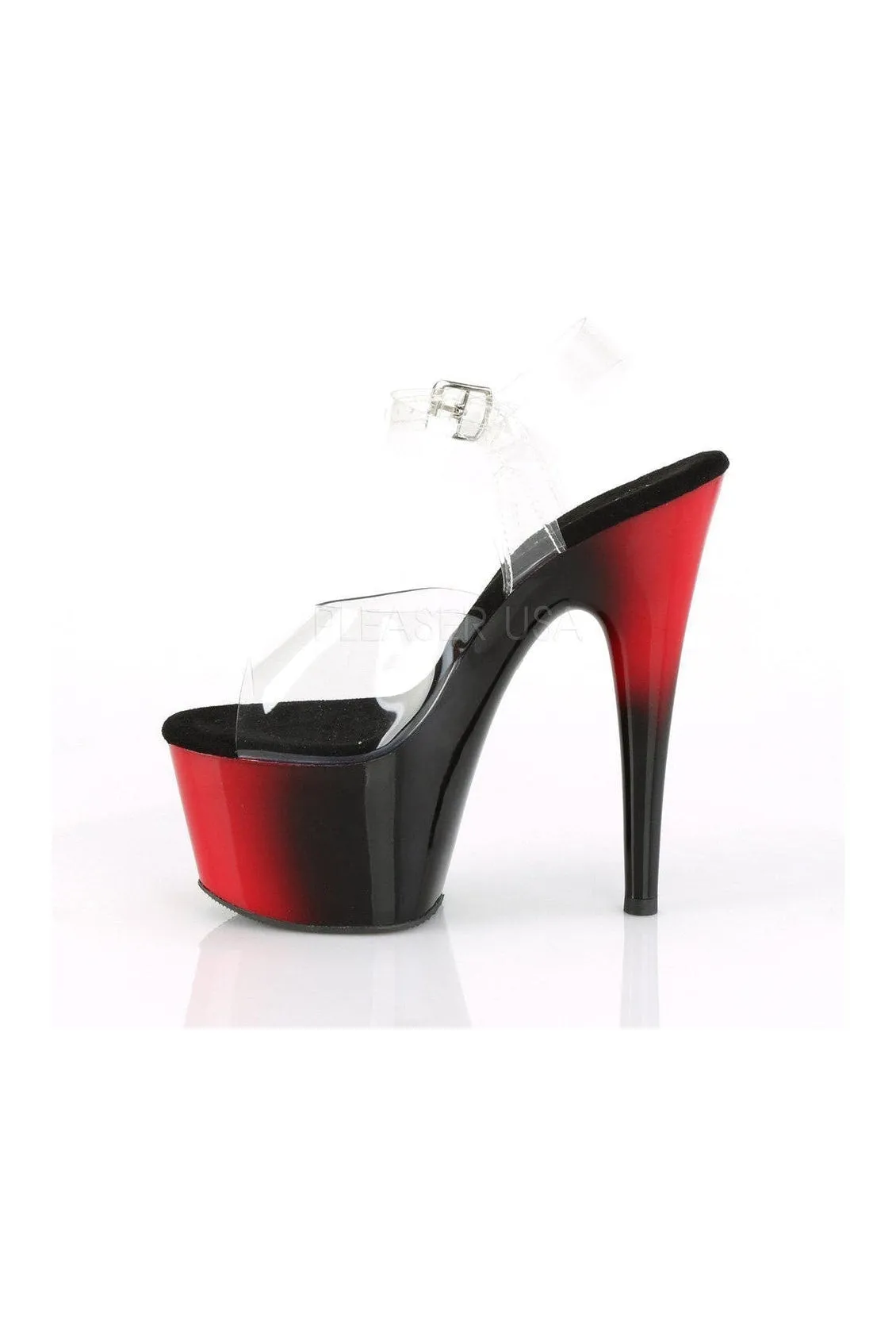 ADORE-708BR Platform Sandal | Clear Vinyl