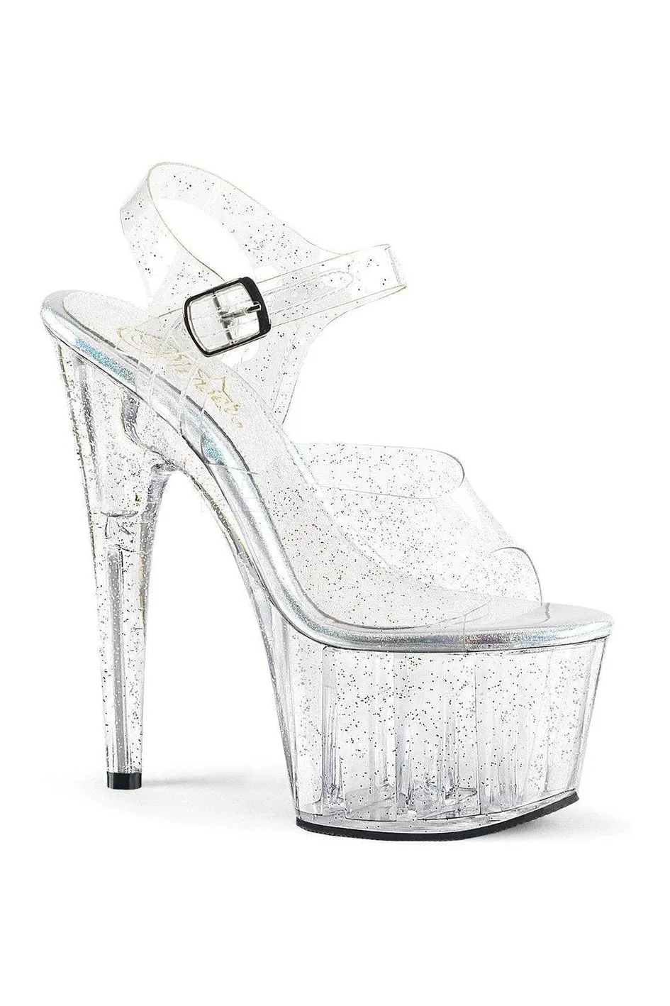 ADORE-708MMG Platform Sandal  | Clear Vinyl