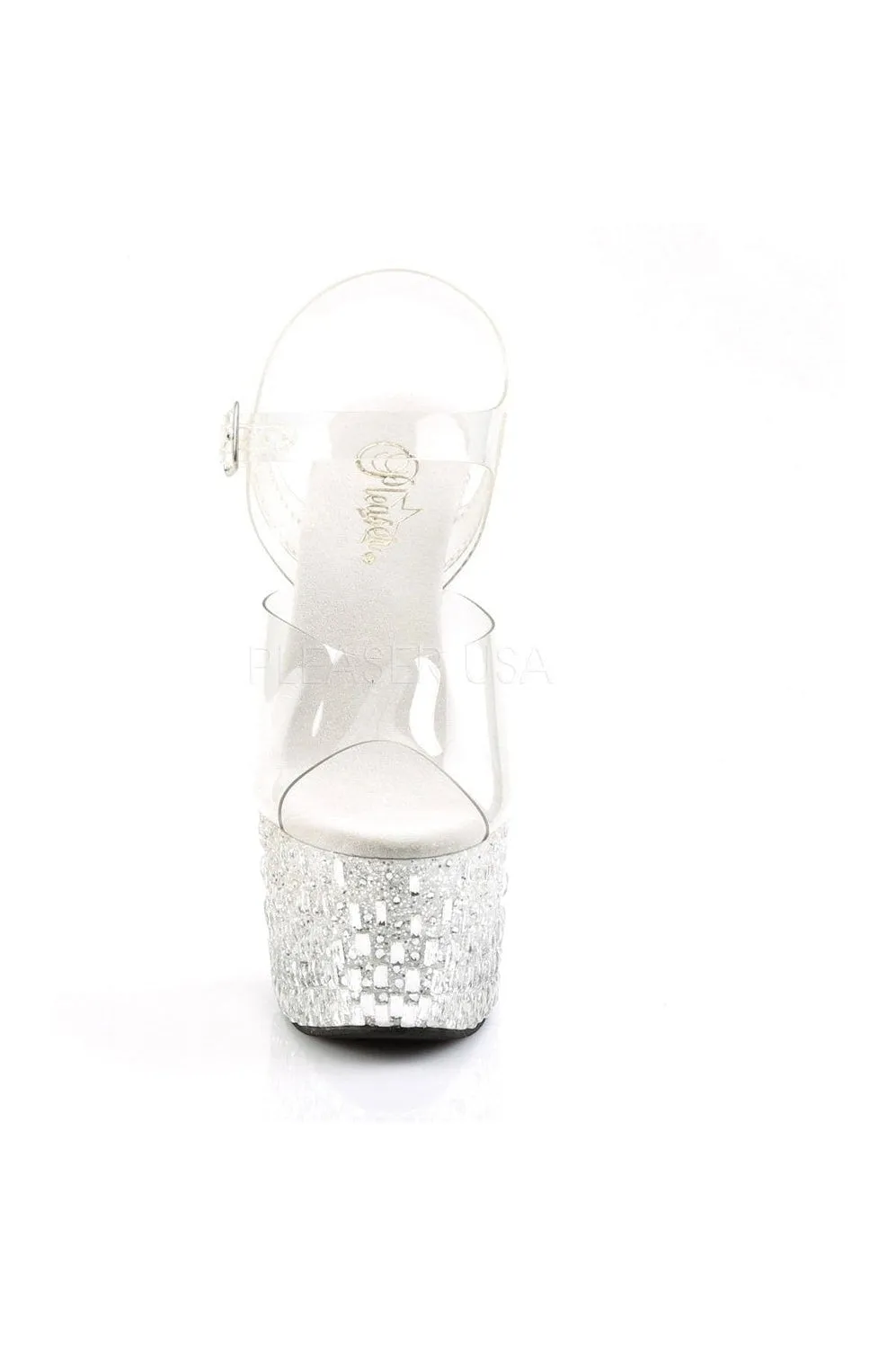 ADORE-708MR-5 Platform Sandal  | Clear Vinyl