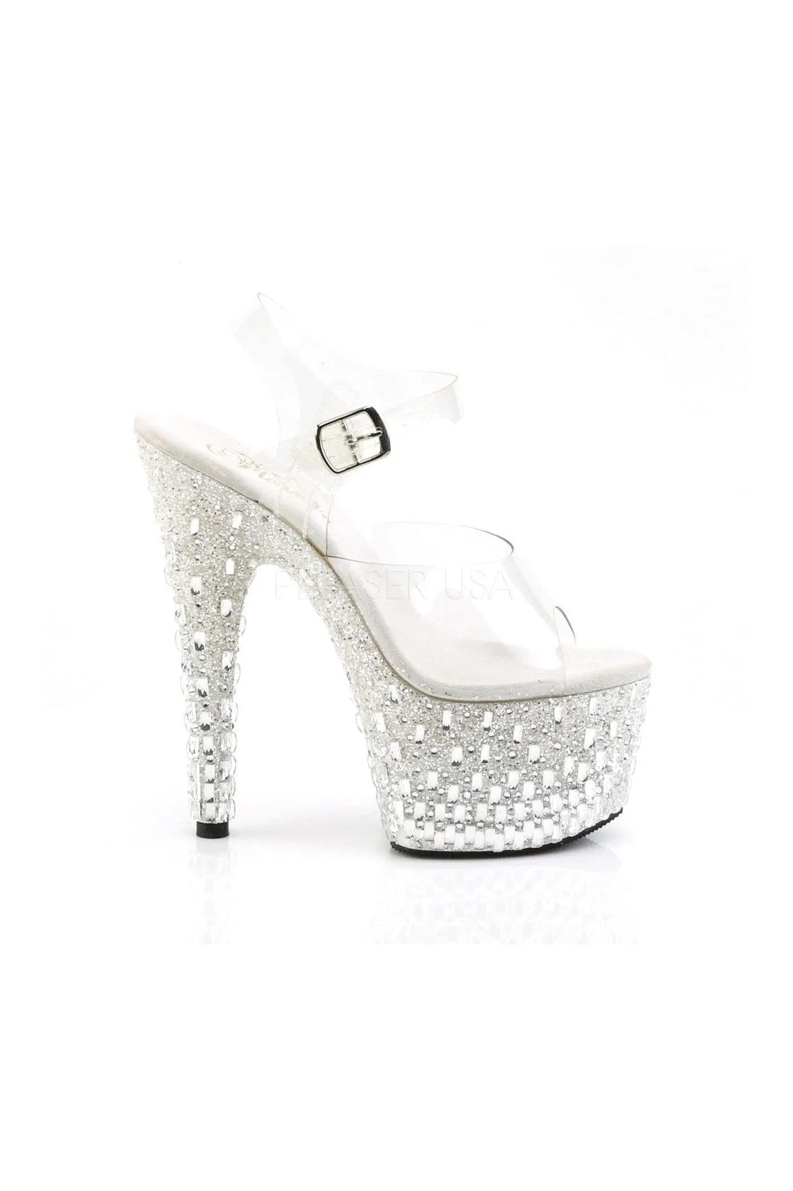 ADORE-708MR-5 Platform Sandal  | Clear Vinyl