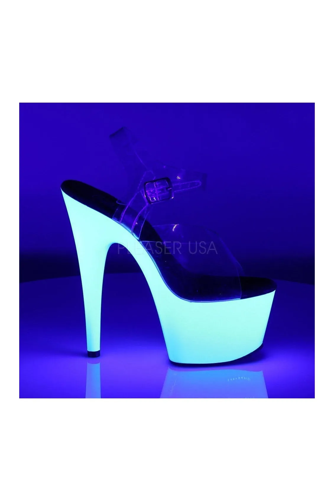 ADORE-708UV Platform Sandal  | Clear Vinyl