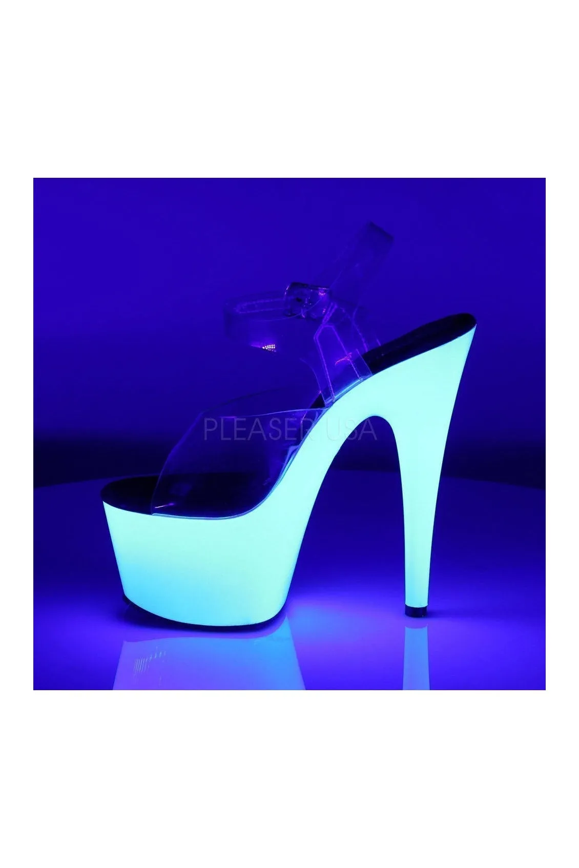 ADORE-708UV Platform Sandal  | Clear Vinyl