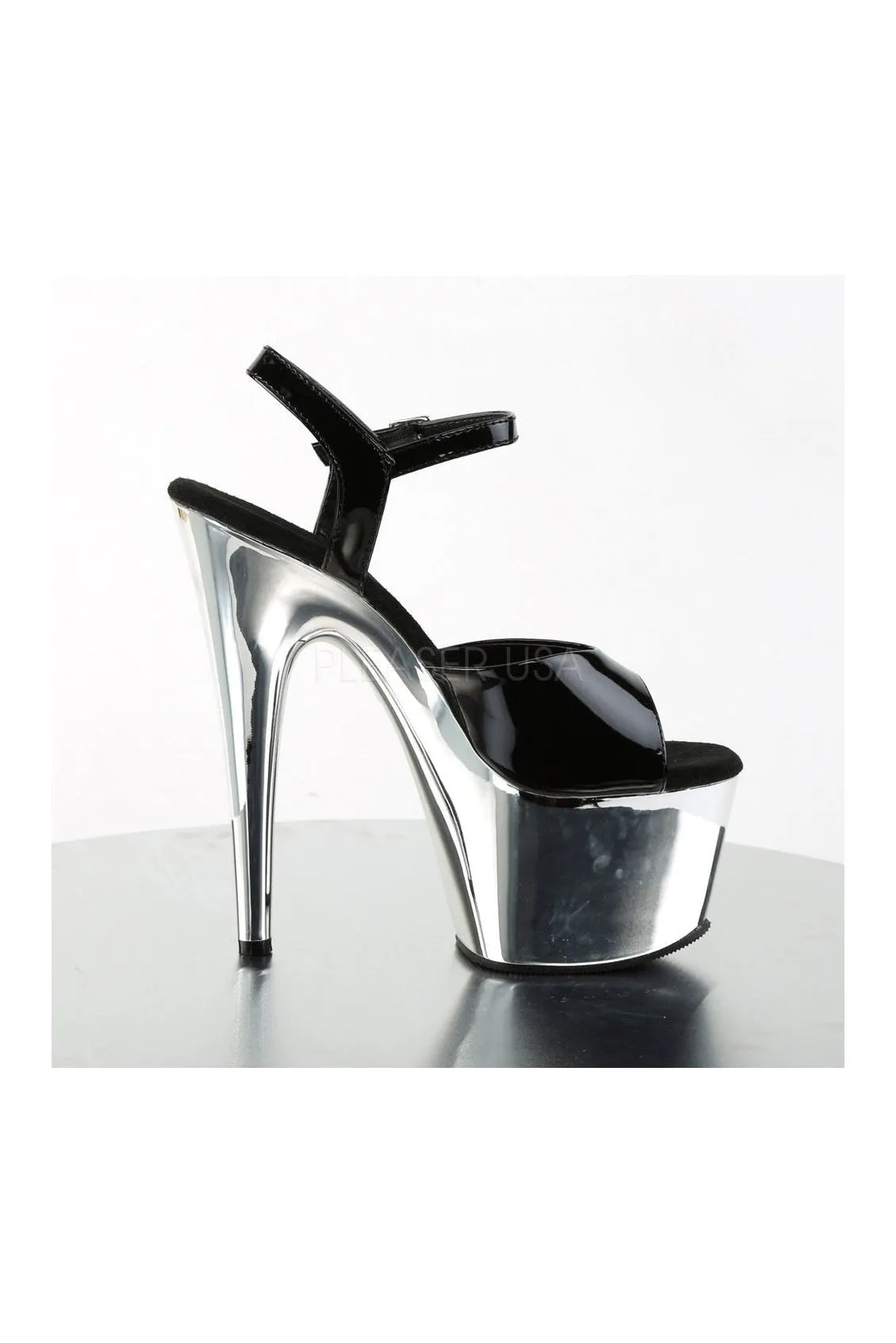 ADORE-709 Platform Sandal  | Black Patent