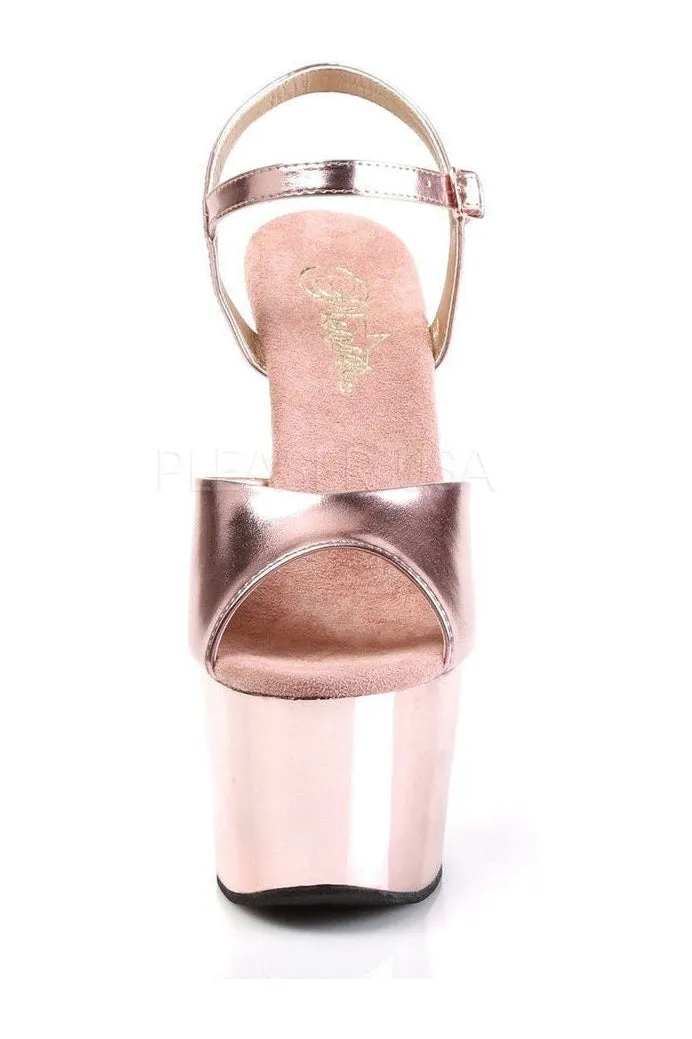 ADORE-709 Platform Sandal  | Rose Gold Faux Leather