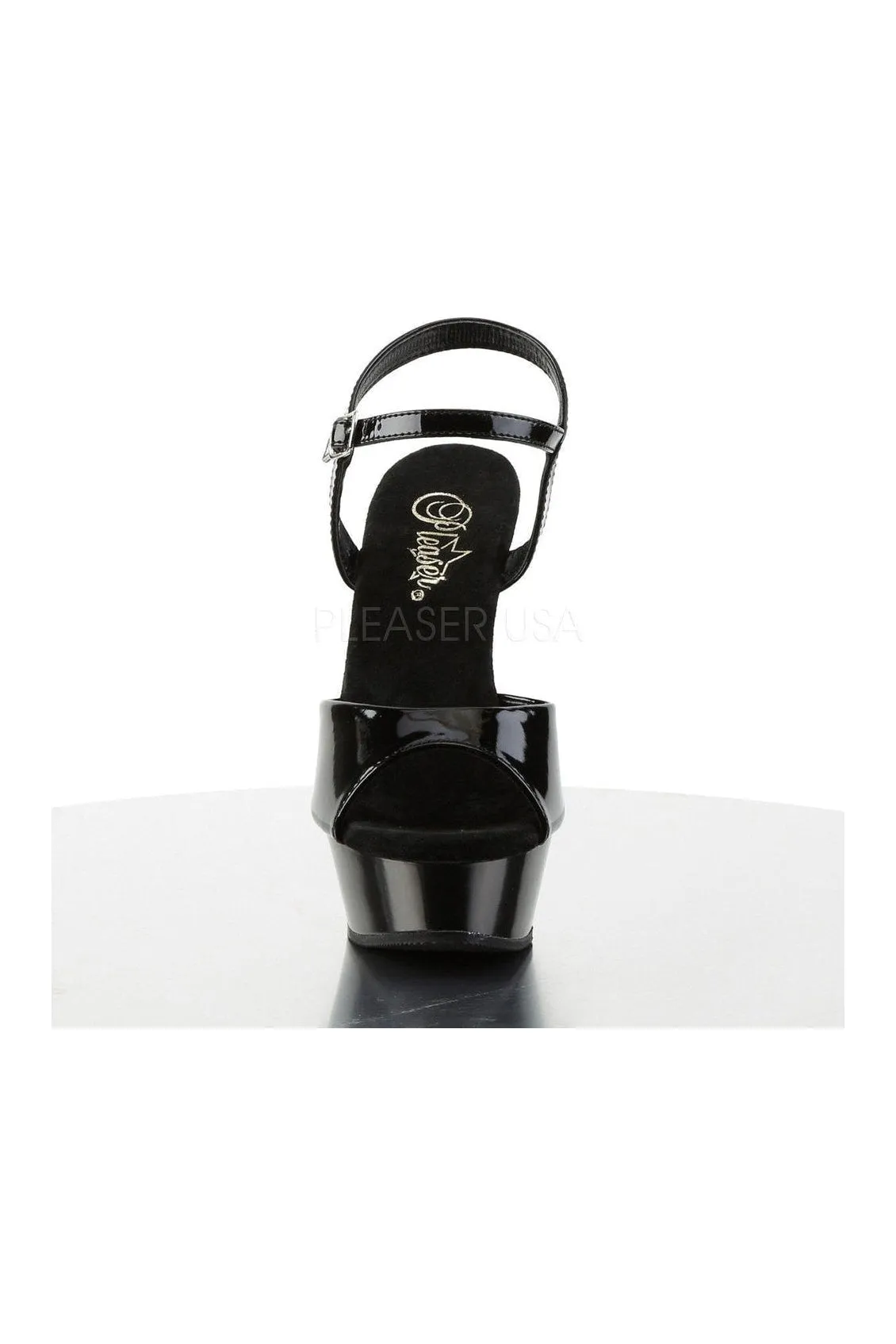 ALLURE-609 Platform Sandal  | Black Patent