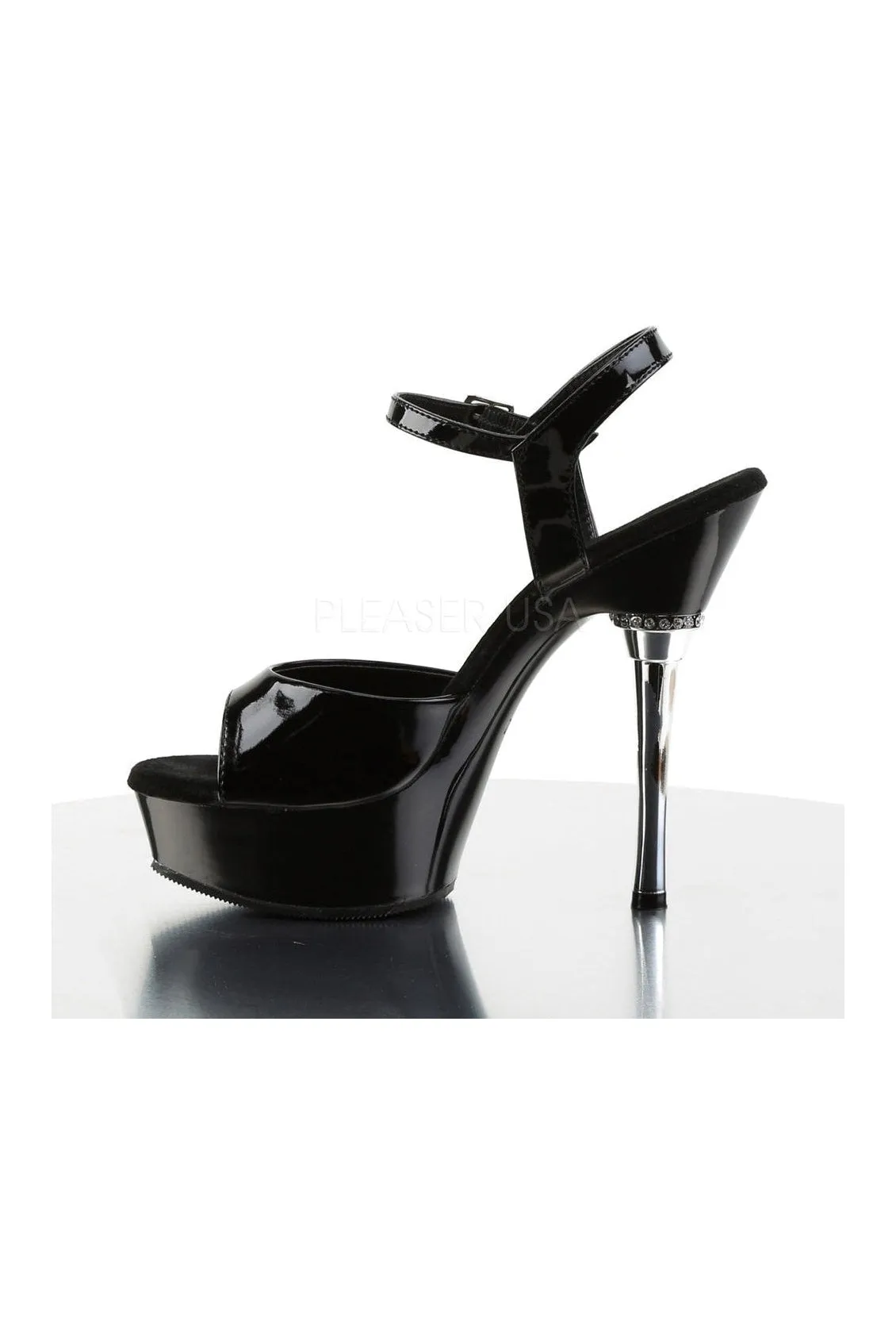 ALLURE-609 Platform Sandal  | Black Patent