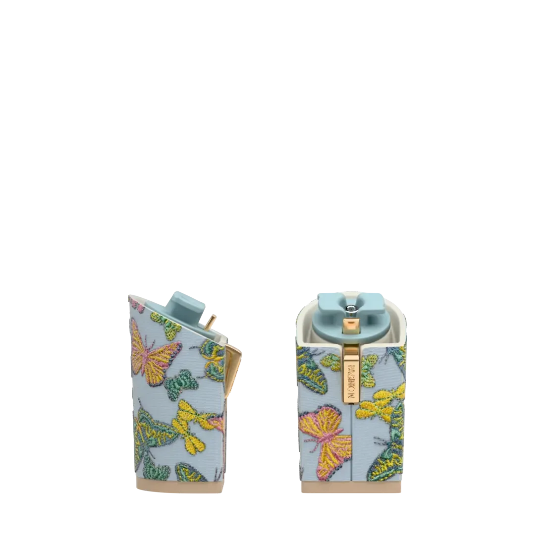 Block Heel Kit 4 Baby Blue Butterfly Embroidery