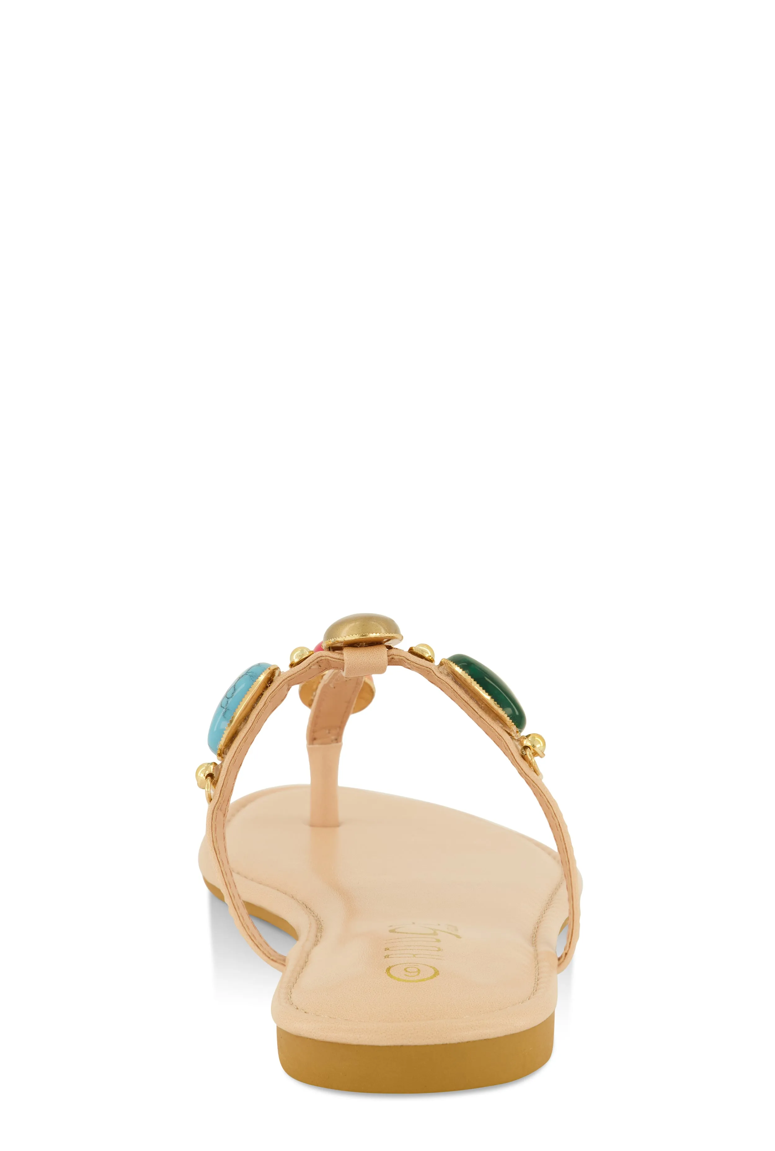 Boho Gemstone Thong Slide Sandals