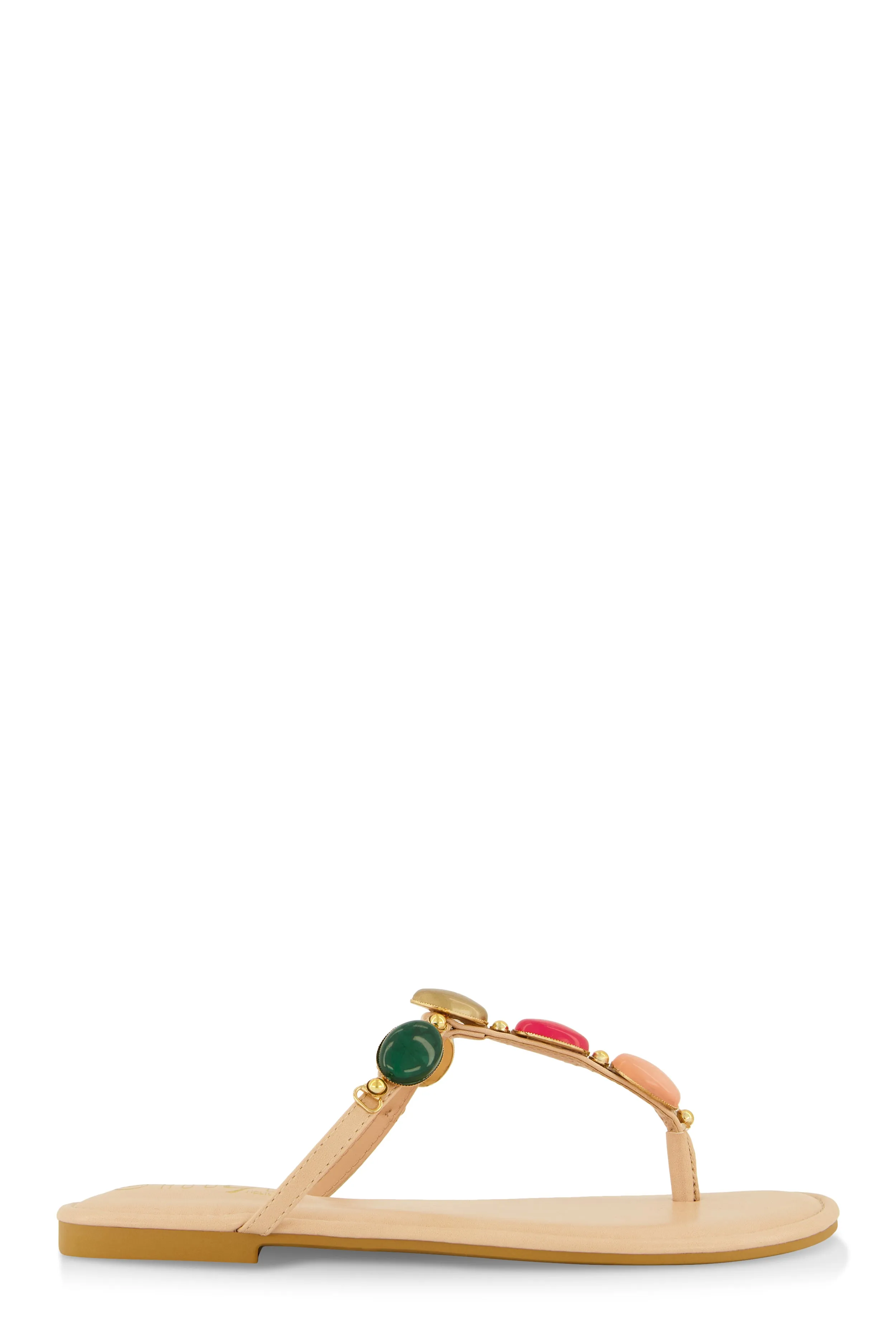Boho Gemstone Thong Slide Sandals