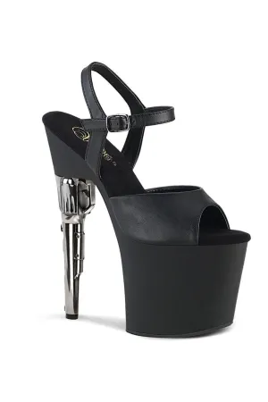 BONDGIRL-709 Exotic Sandal | Black Faux Leather
