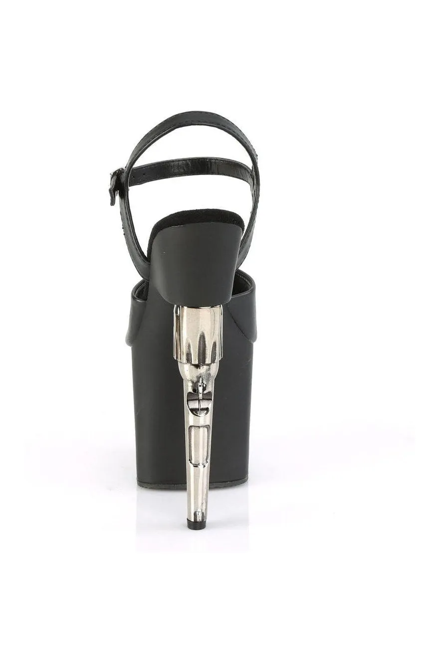 BONDGIRL-709 Exotic Sandal | Black Faux Leather