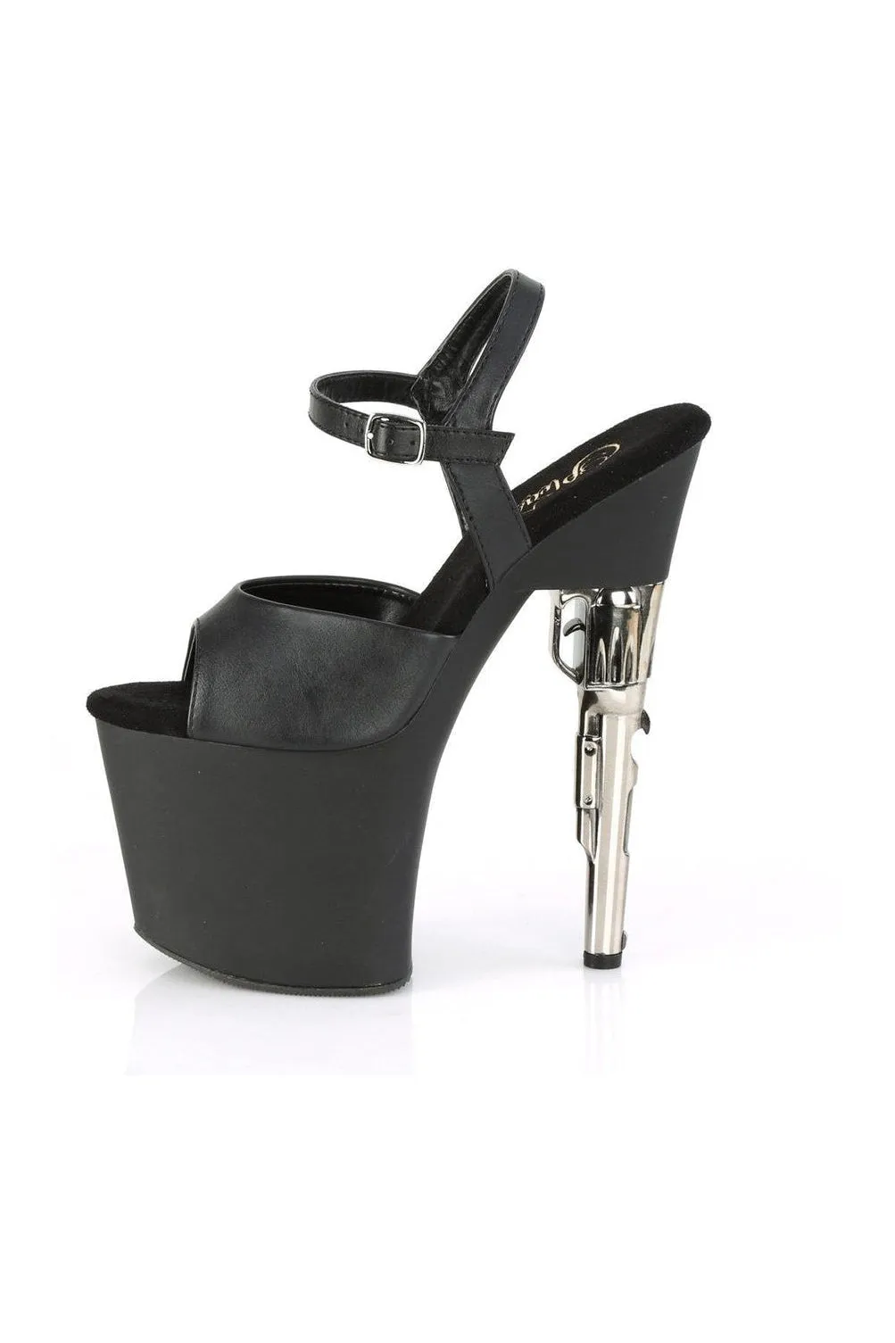BONDGIRL-709 Exotic Sandal | Black Faux Leather