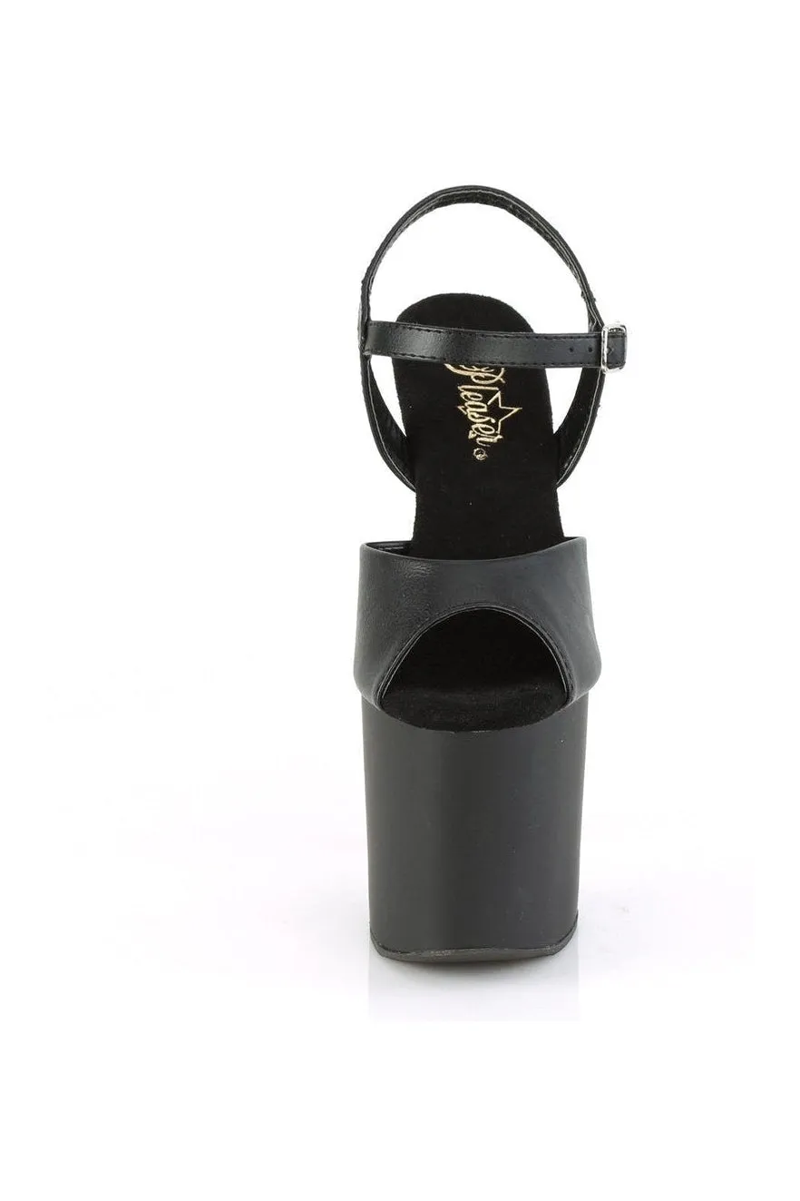 BONDGIRL-709 Exotic Sandal | Black Faux Leather