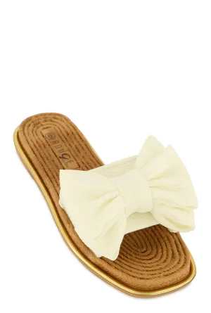 Bow Espadrille Slide Sandals
