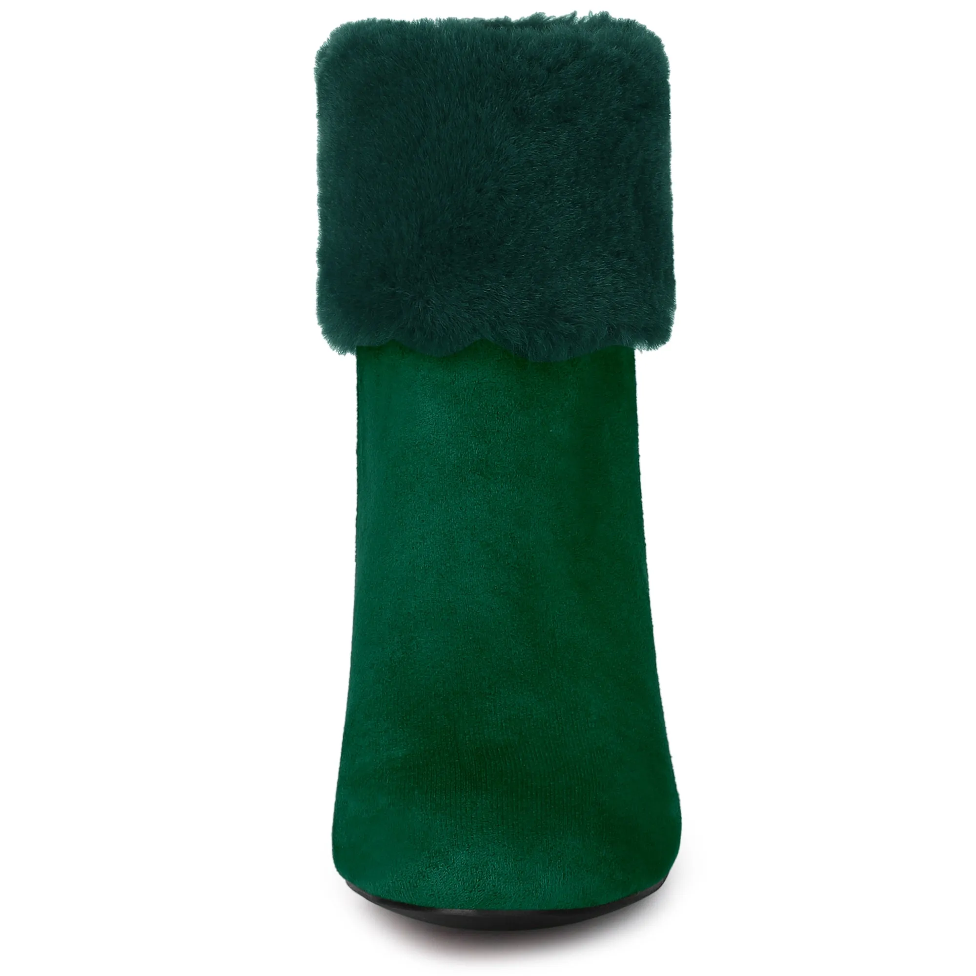 Christmas Faux Fur Chunky Heel Ankle Boots