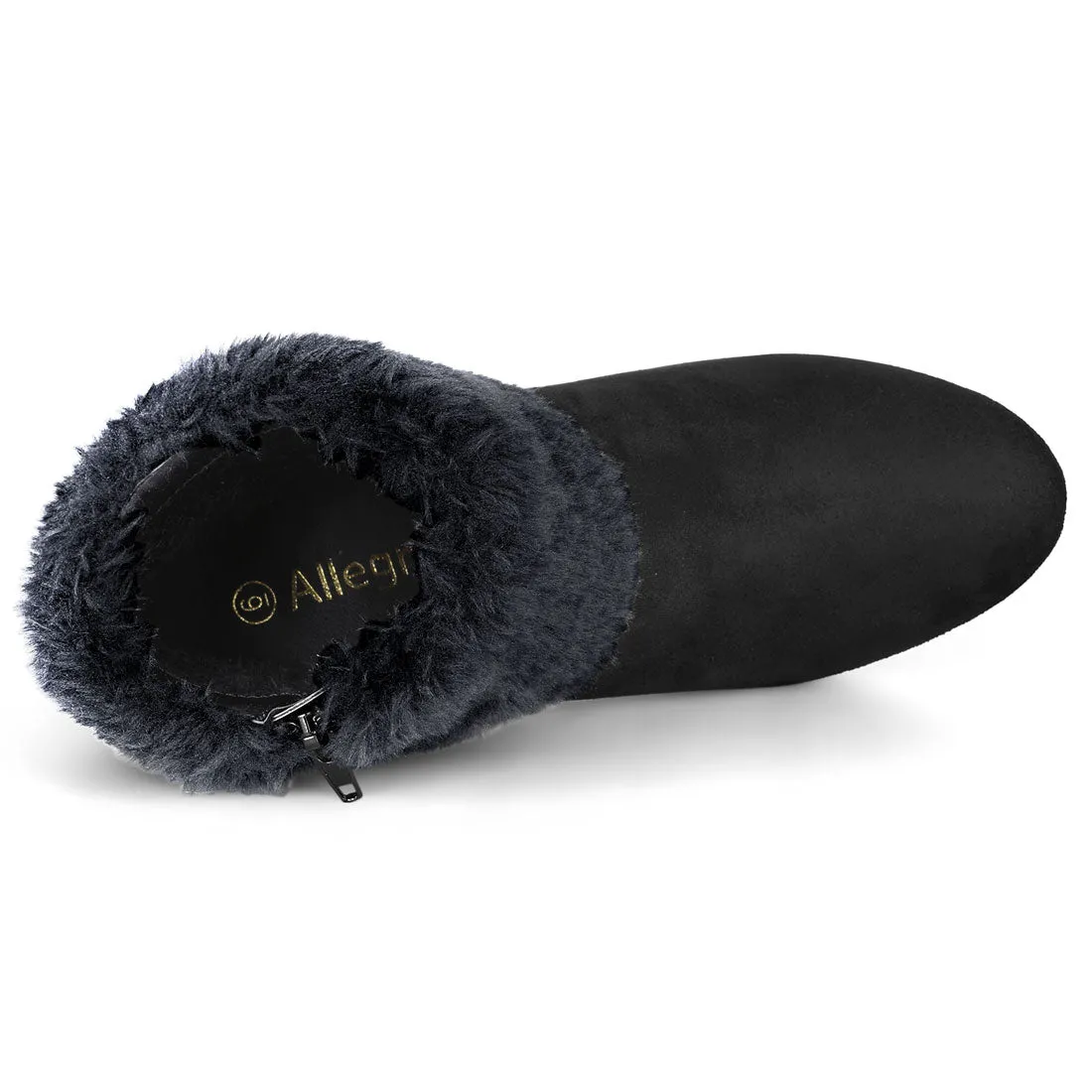 Christmas Faux Fur Chunky Heel Ankle Boots