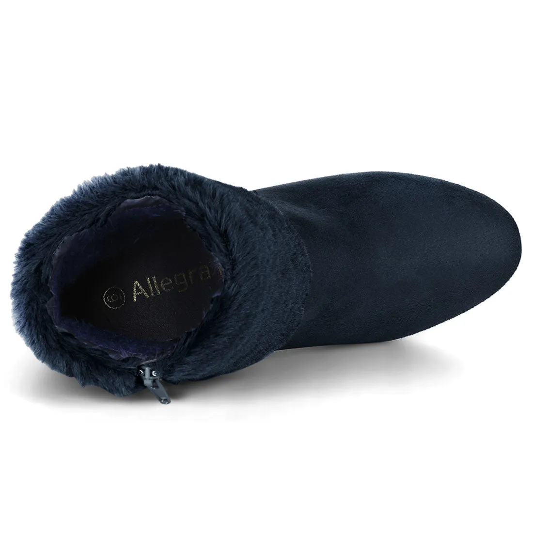 Christmas Faux Fur Chunky Heel Ankle Boots