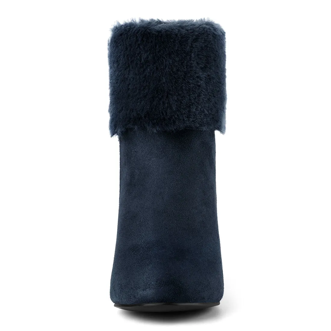Christmas Faux Fur Chunky Heel Ankle Boots