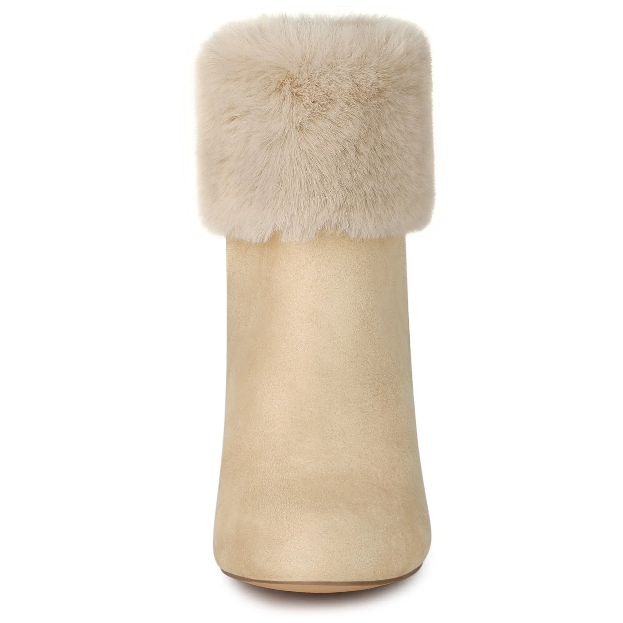 Christmas Faux Fur Chunky Heel Ankle Boots
