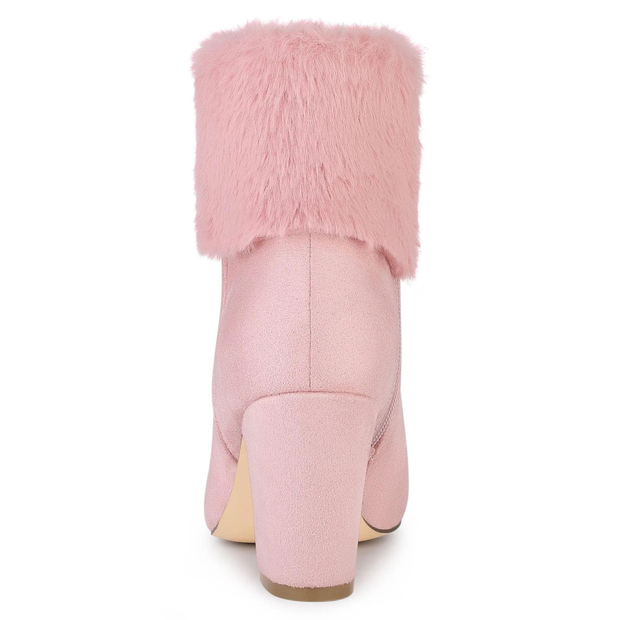 Christmas Faux Fur Chunky Heel Ankle Boots