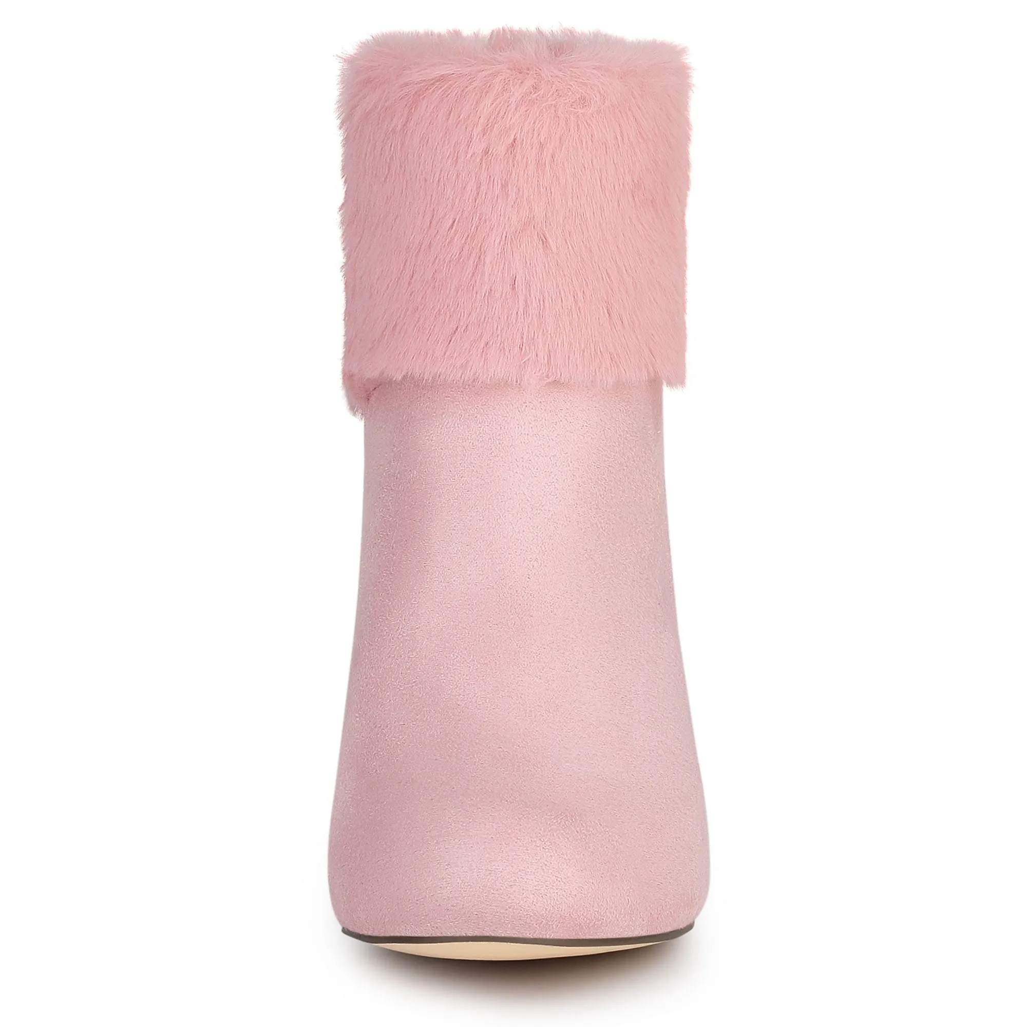 Christmas Faux Fur Chunky Heel Ankle Boots