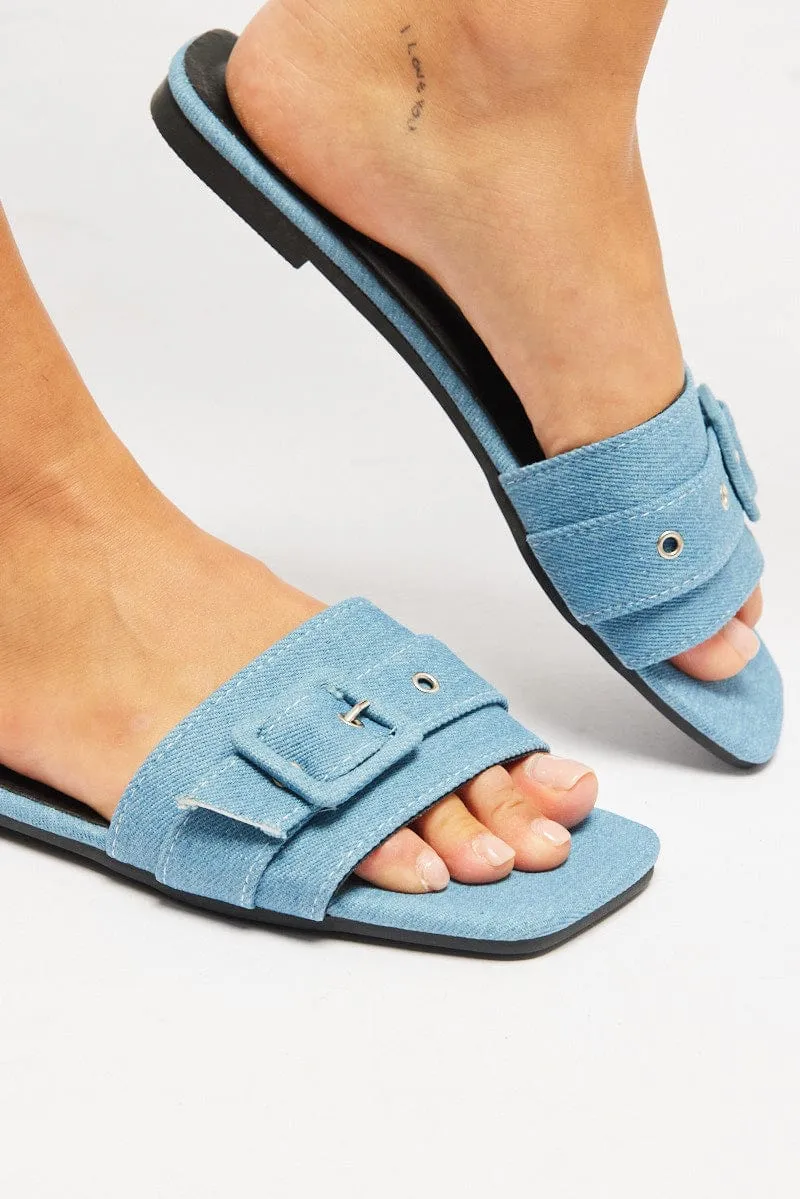 Denim Flat Sandals