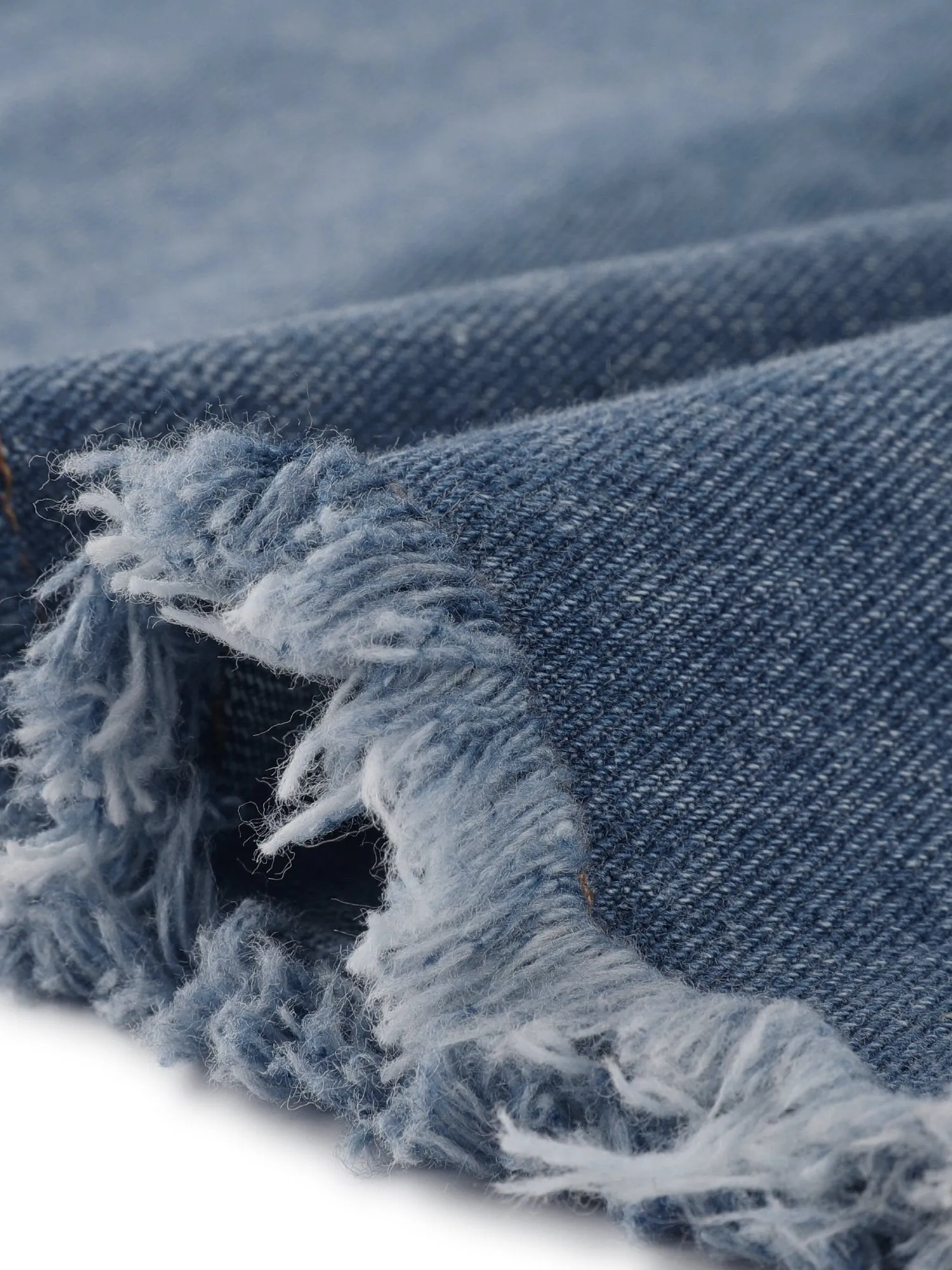 Denim Raw Hem Button Down Midi Jeans Skirt