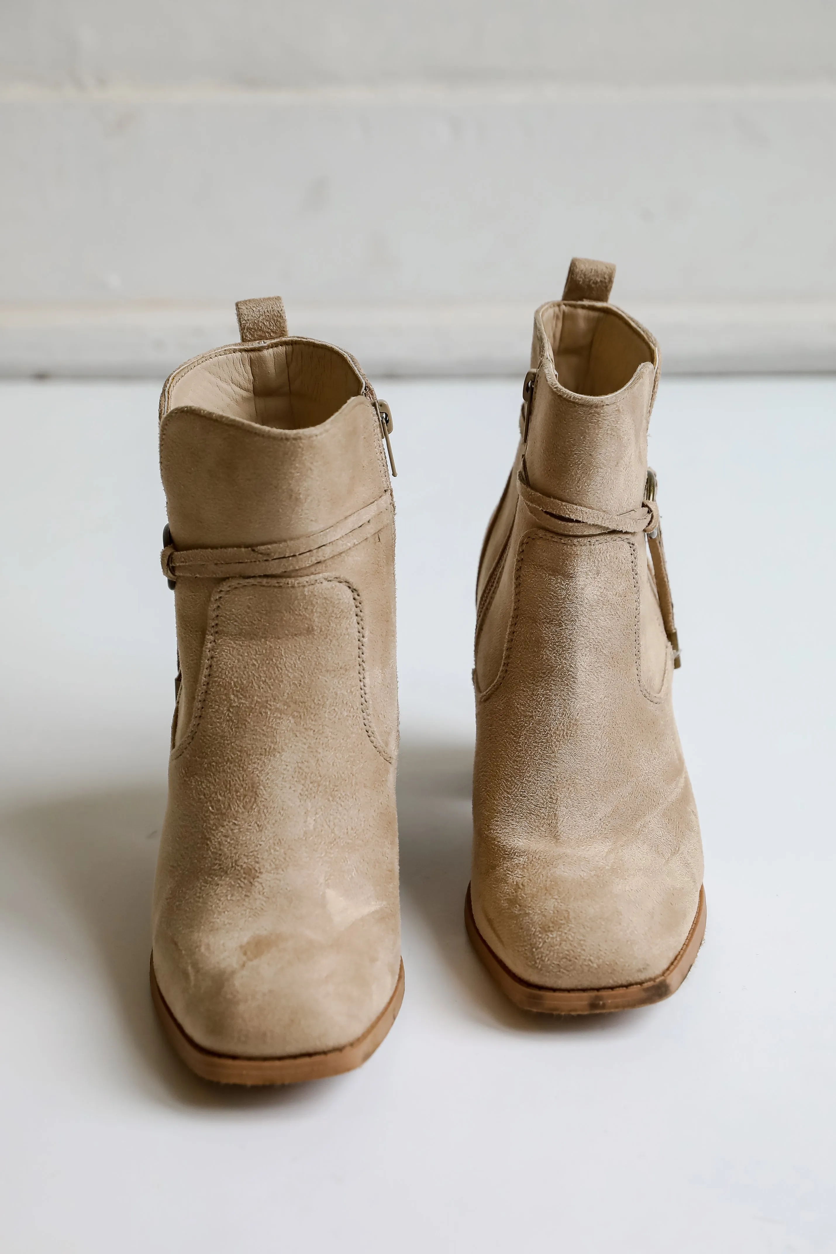 FINAL SALE - In Your Sights Tan Suede Booties