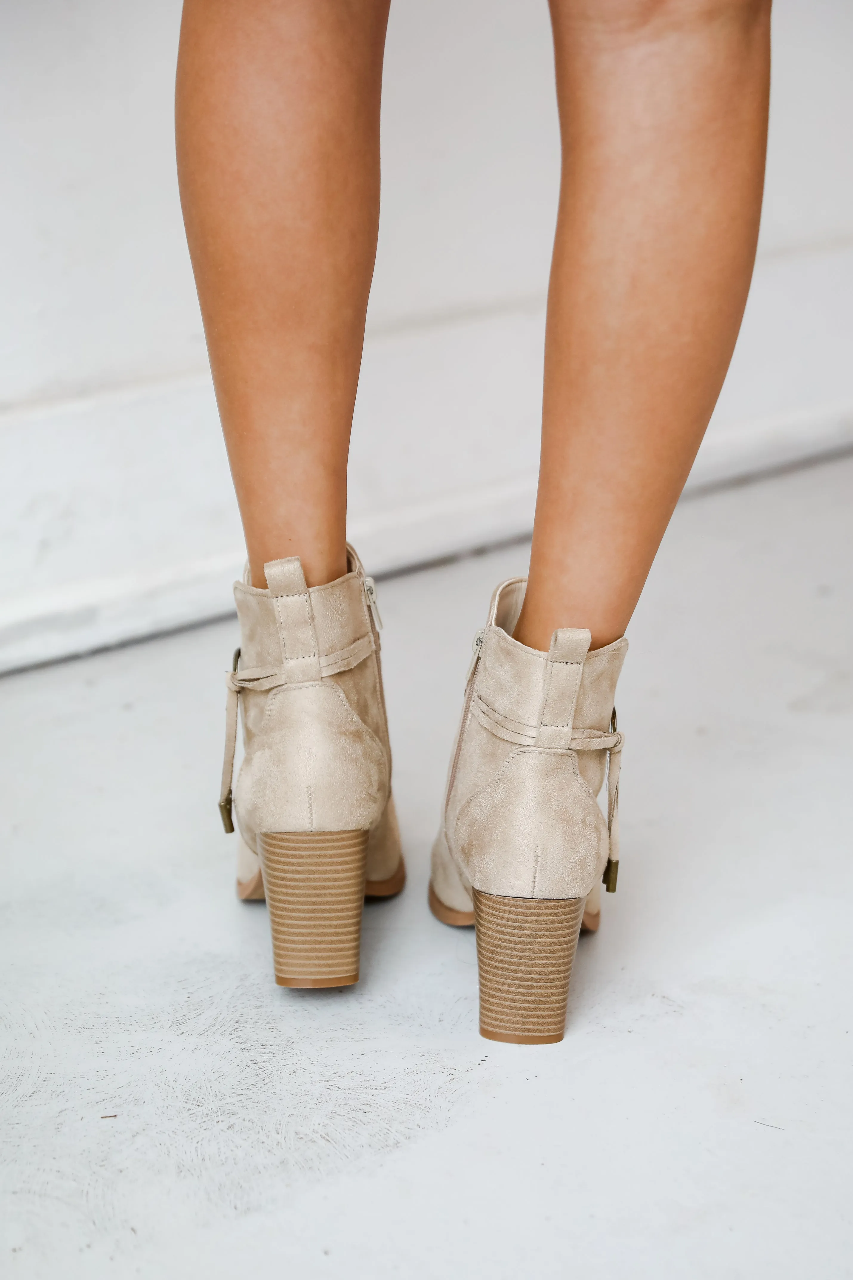 FINAL SALE - In Your Sights Tan Suede Booties