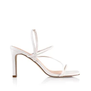 King Slim Strappy Heel - White Smooth