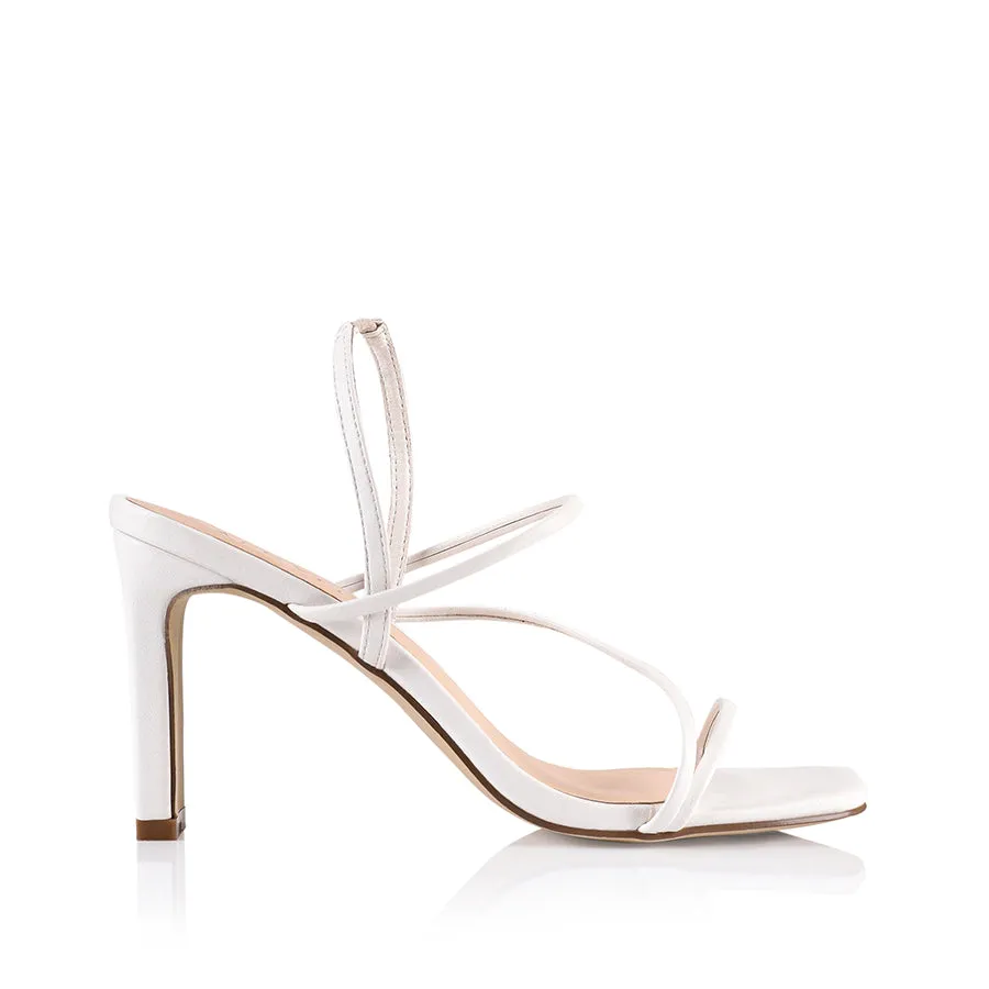 King Slim Strappy Heel - White Smooth