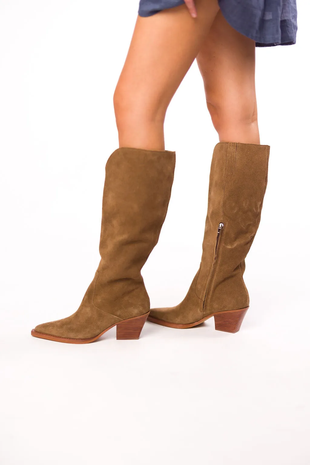 Raj Boots in Brown Suede