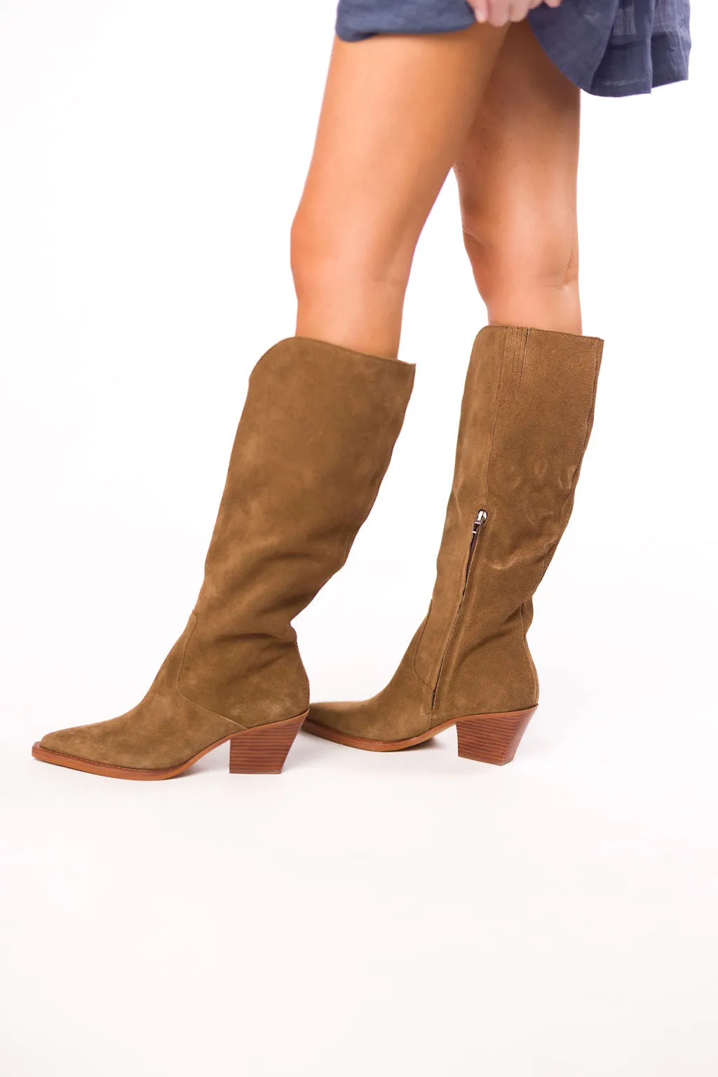 Raj Boots in Brown Suede