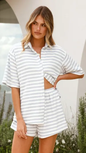 Romi Shirt and Shorts Set - Blue Stripe
