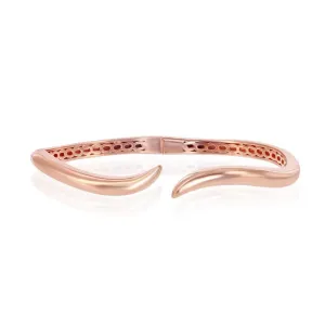 Sterling Silver Rose Gold Plated Waved Bangle