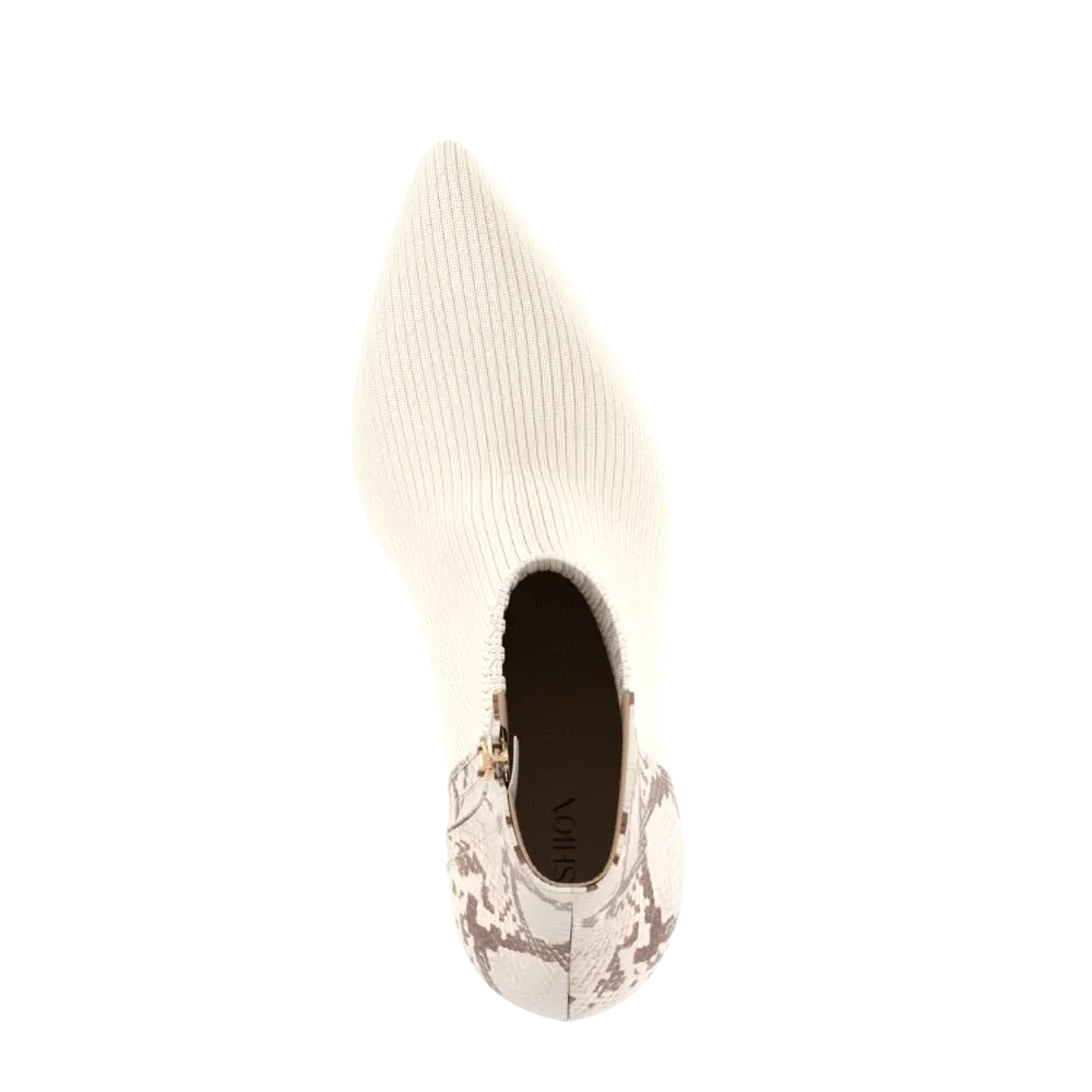 The Bootie - Ivory Snakeskin & Knit - FINAL SALE