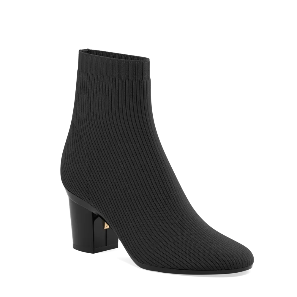 The Josie Bootie - Coal Knit 3 Block - FINAL SALE