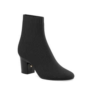 The Josie Bootie - Coal Knit 3 Block - FINAL SALE