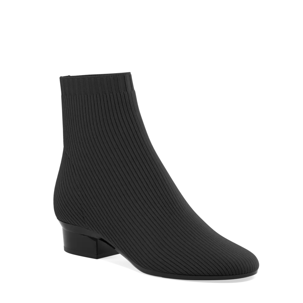 The Josie Bootie - Coal Knit 3 Block - FINAL SALE