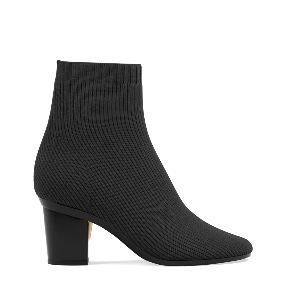 The Josie Bootie - Coal Knit 3 Block - FINAL SALE