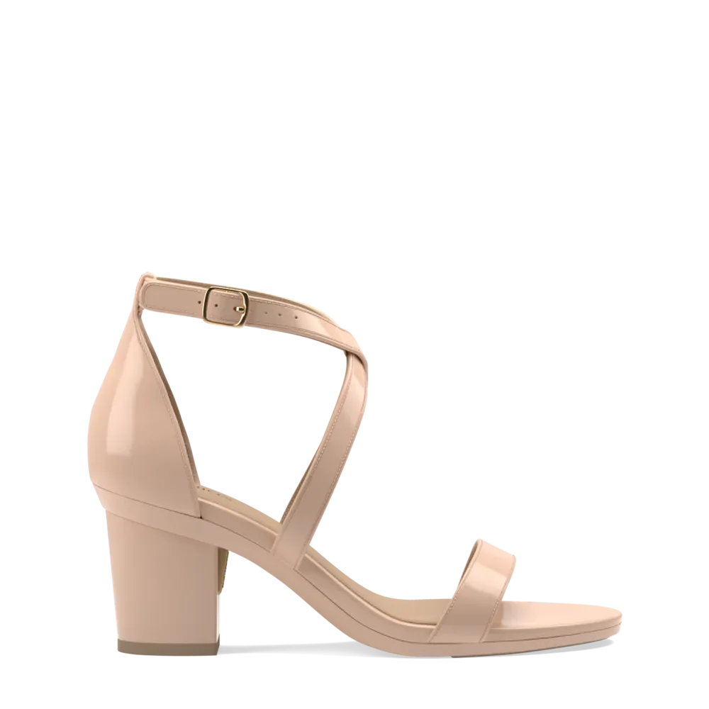 The Sandal - Sand Patent   Block Heel Kit 3 Sand - FINAL SALE