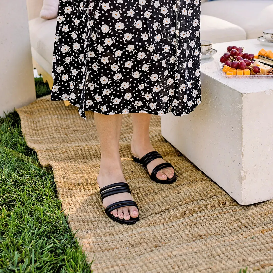 The Slide - Coal Vegan Leather Rope 4 Block - FINAL SALE