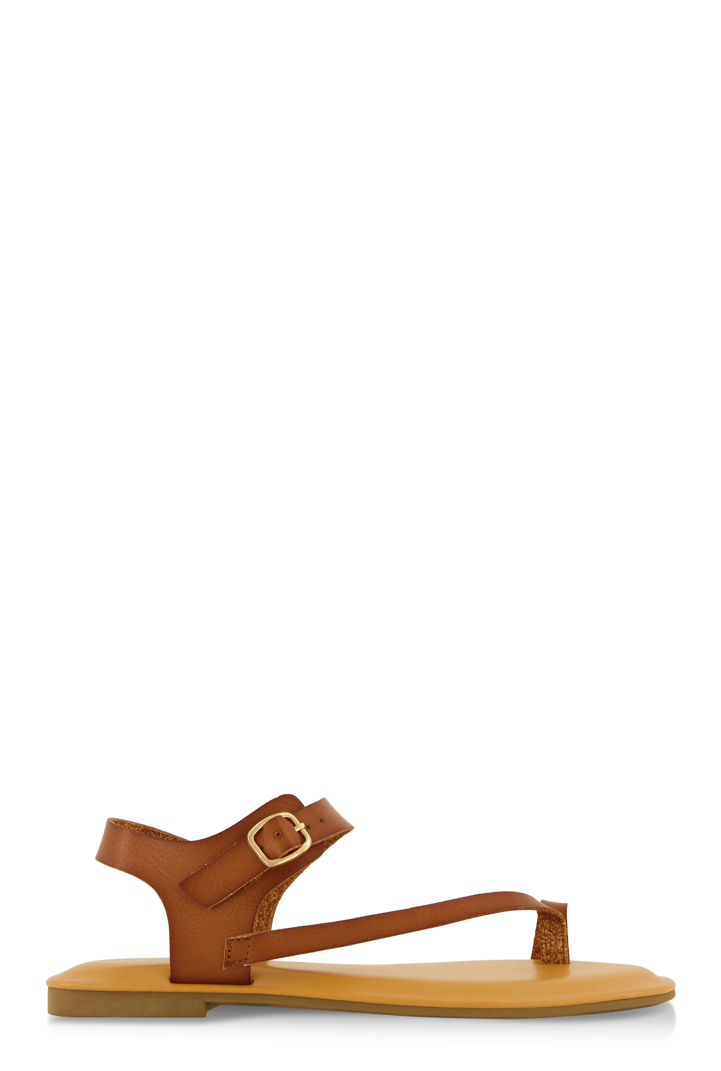 Toe Loop Asymmetrical Ankle Strap Sandals