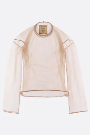 transparent top in technical knit