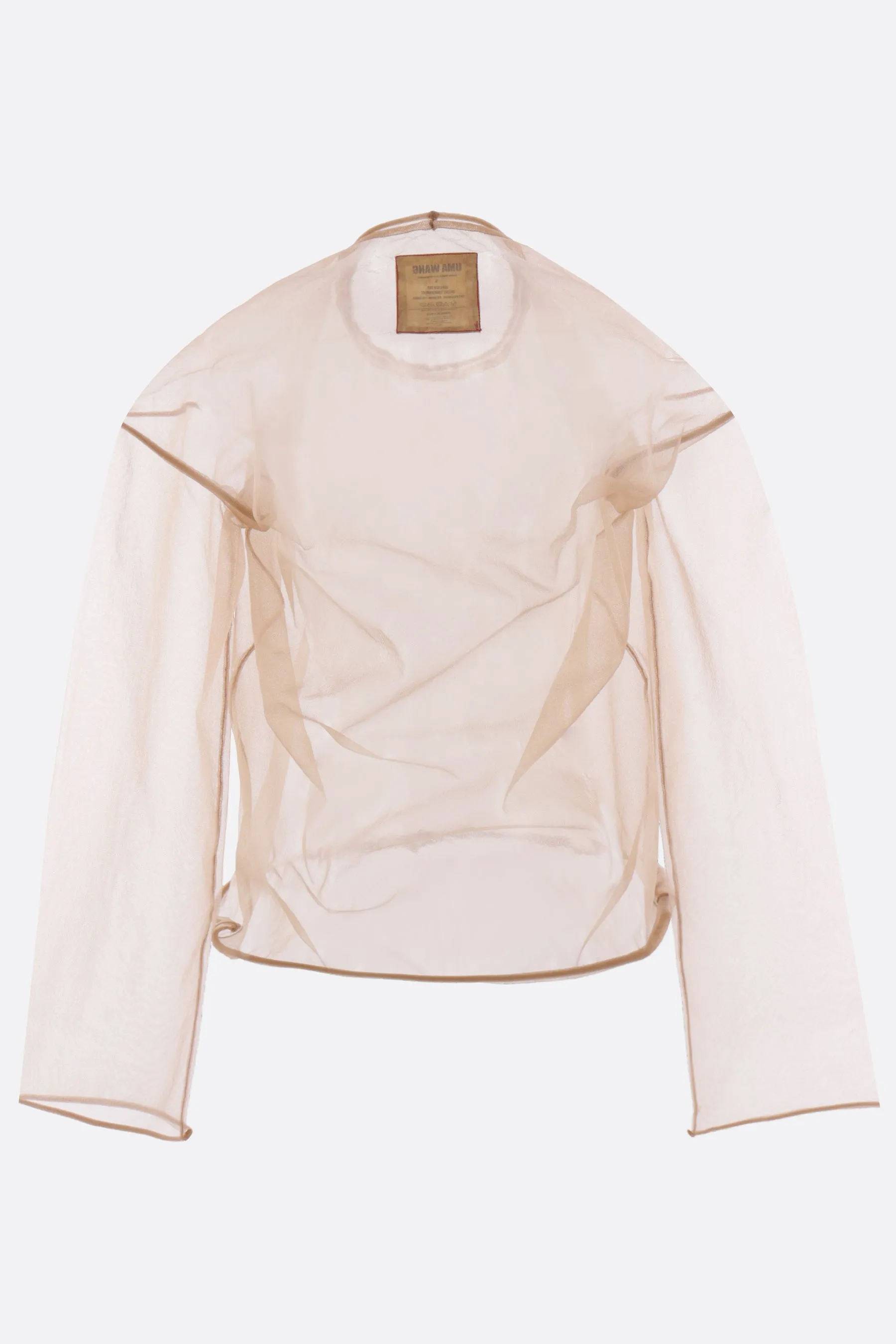 transparent top in technical knit