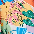 Tropical Print Sleeveless A-Line Maxi Dress